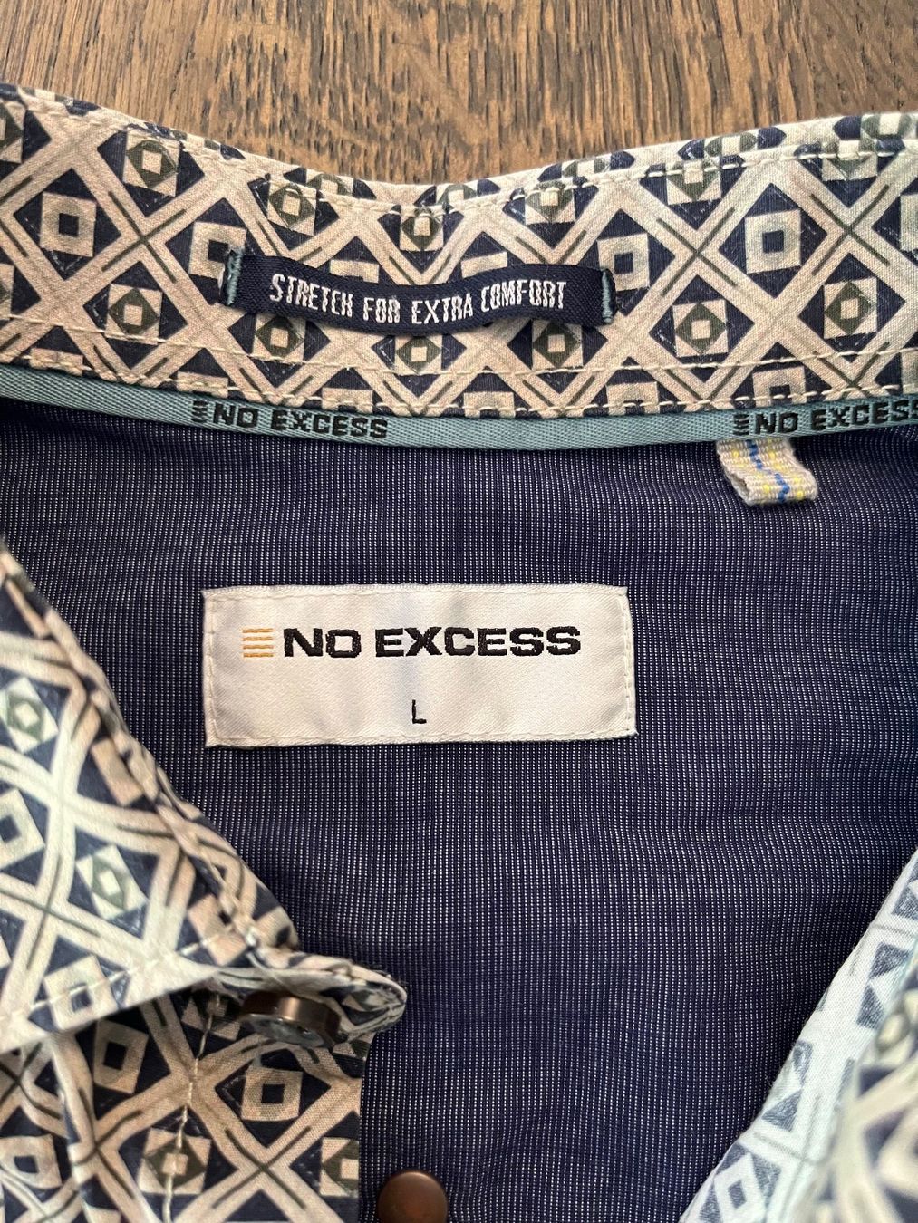 Camicie: NO EXCESS Herrenhemd Langarm  beige gemustert – Usato da Birrwil venduto da Bruce1968 1