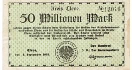 Cleve 50 Mil.Mark 03.09.1923 VZ-VZ+