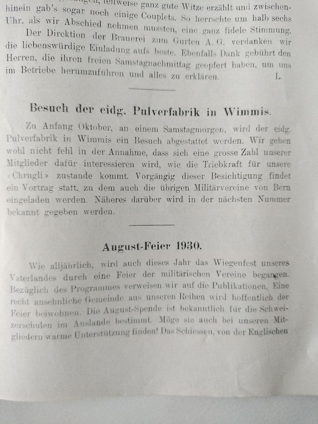 Riviste & Magazine: Antike Schweizer Armee Militär Zeitschrift 1930 – Usato da Schwanden Sigrisw venduto da cadieux71 5