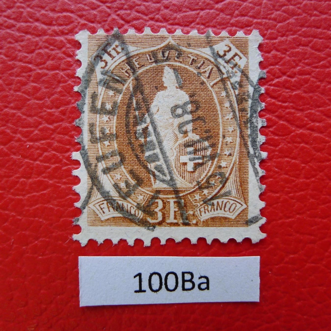 Tutti i francobolli: 1908, Stehende: 100Ba mit Vollstempel TEUFEN, Kat: 140.- – Usato da Sursee venduto da Luzernerraute
