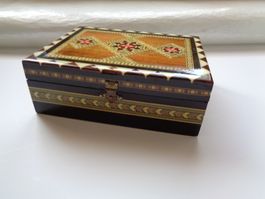 SCHATULLE INTARSIEN SCHMUCKDOSE SCHMUCKKÄSTCHEN
