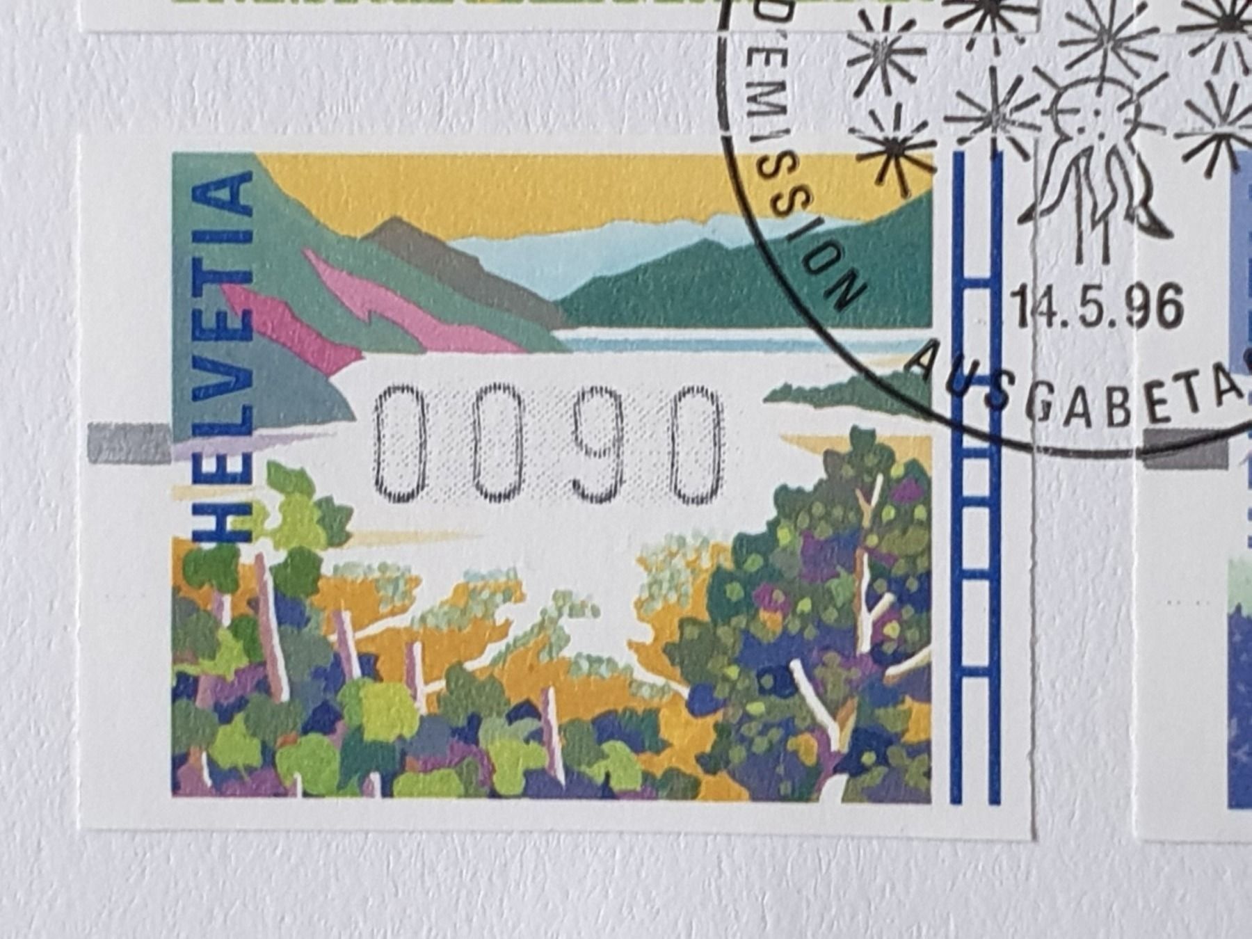 Tutti i francobolli: (67) Automatenmarken 90 Cent von1996 – Usato da Schwarzhäusern venduto da Inot3 5