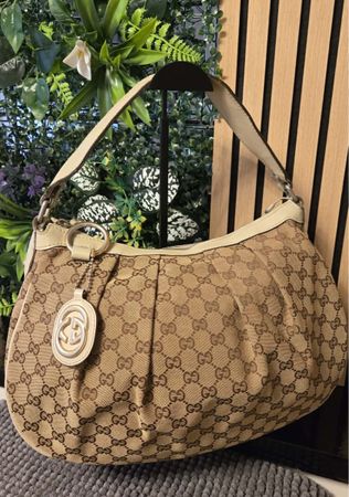 Handtasche GUCCI GG Monogram beige/weiss gute Zustand