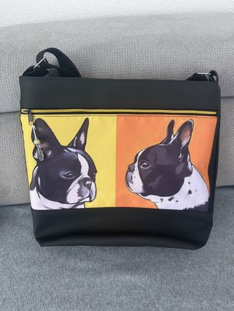Handtasche/Umhängetasche Kunstleder Französische Bulldogge