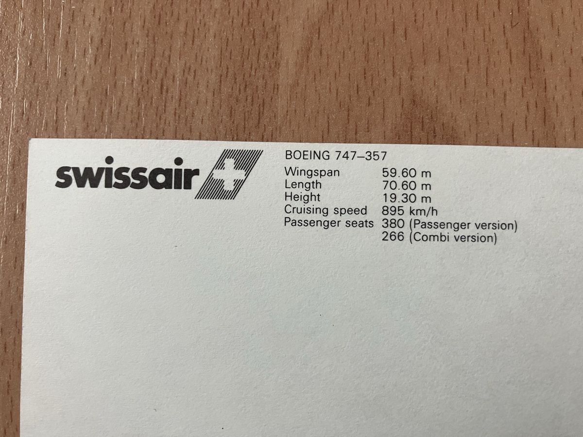 Cartoline postali: Swissair Boeing 747-357 Large Format AK – Usato da Zürich venduto da Classic_Collection_Zurich 1