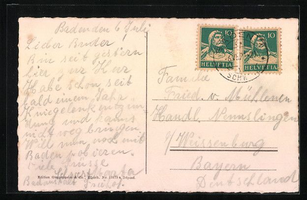 Cartes postales: AK Baden, Hotel Friehof – D'occasion à Berlin par bartko-reher 1