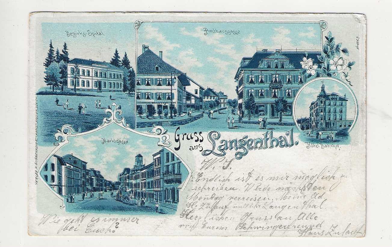Cartoline postali: Langenthal, Litho, 1904 – Usato da Spiez venduto da Niesen20