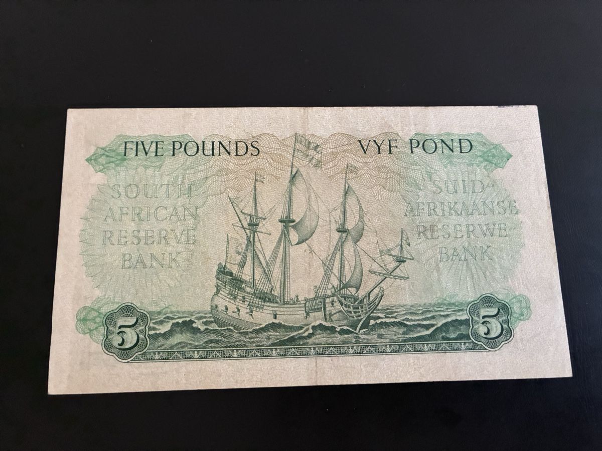 Banknoten: 5 pounds 1958 – Gebraucht aus Dällikon von Woldbanknoten 2