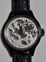 Montre squelette ETA 6497 noire cuir homme occasion