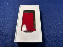 S.T. Dupont Slim 7 Feuerzeug Rot/Gold mit Originalbox