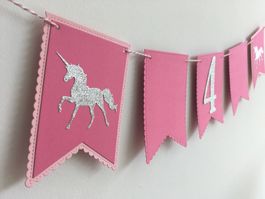 Girlande Einhorn pink individualisierbar