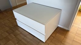 Nachtkommode weiss 2 Schubladen