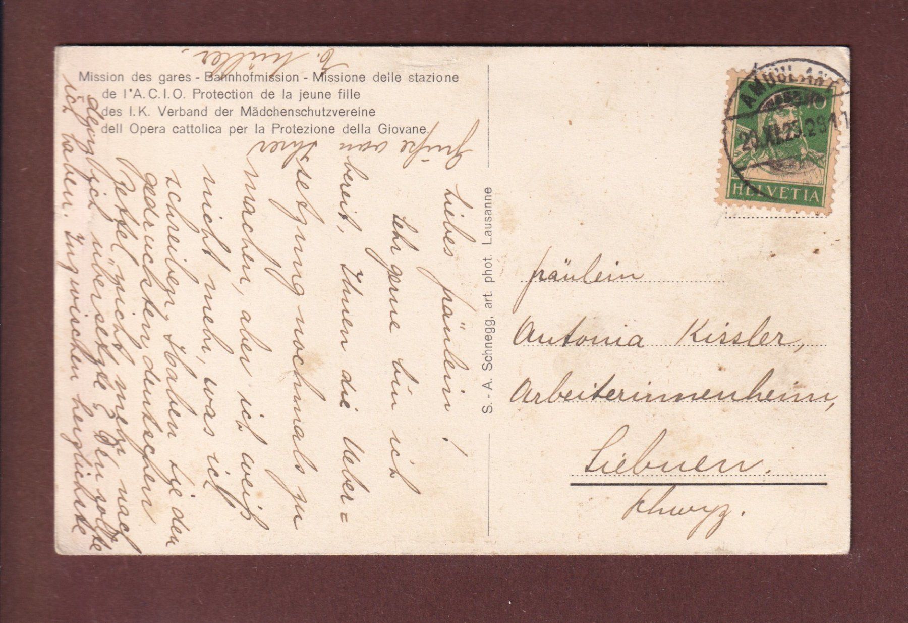 Cartes postales: LAUSANNE par Louis Bleuler - 1925 – D'occasion à Pully par nicecards 1