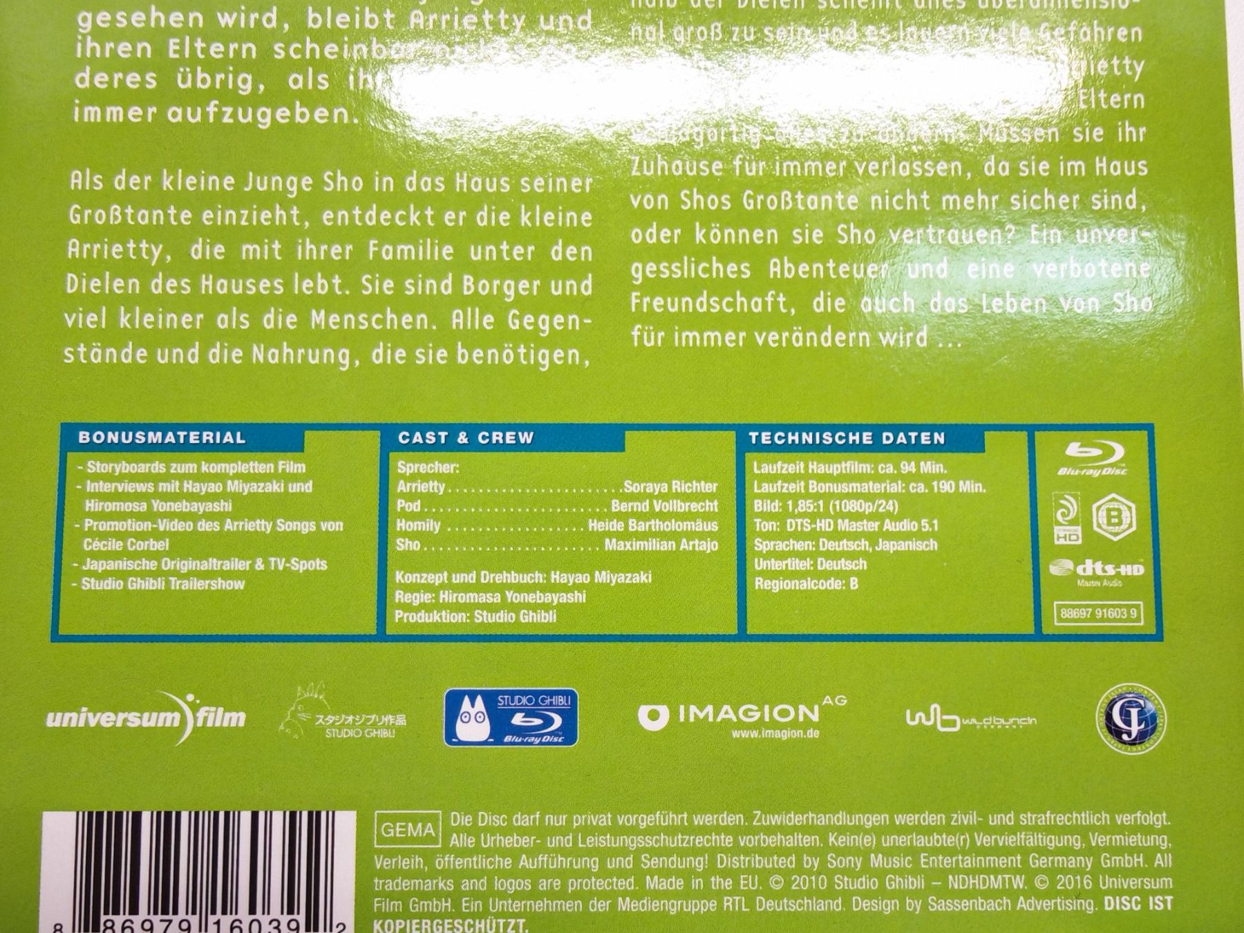 Alle DVDs: Arrietty – Gebraucht aus Liestal von Kratzilla 3