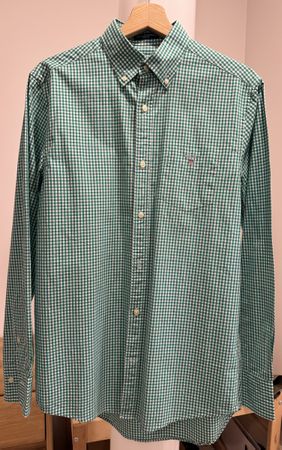 GANT Shirt Green Gingham, Size S,Regular
