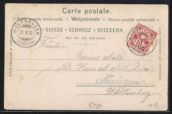 Cartoline postali: Töss, Strassenpartie mit Blick zur Kirc – Usato da Berlin venduto da bartko-reher 1