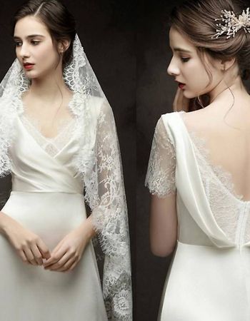 Brautkleid NEU elegant classic Spitze *Soft Satin 