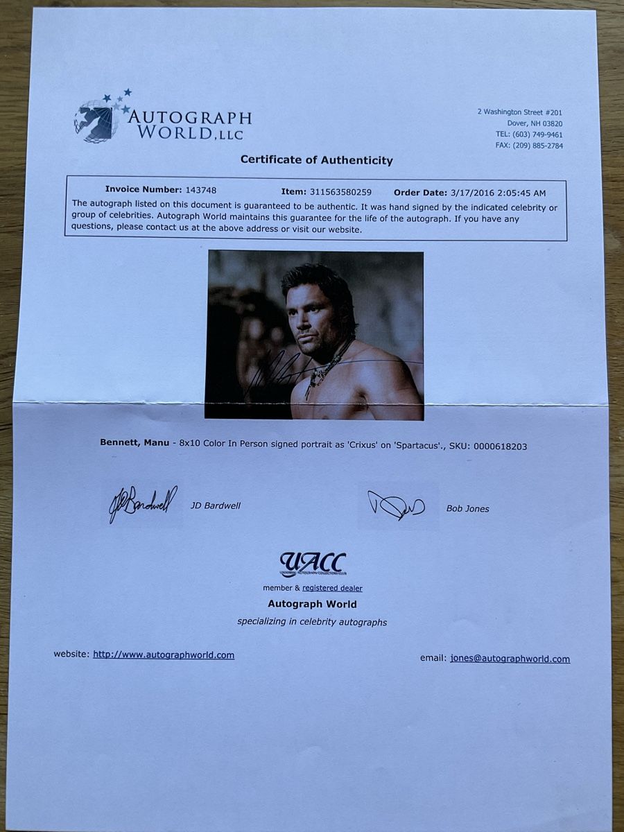 Autogramme: Manu Bennett original Autogramm – Neu und originalverpackt aus Hittnau von workaholic60 2