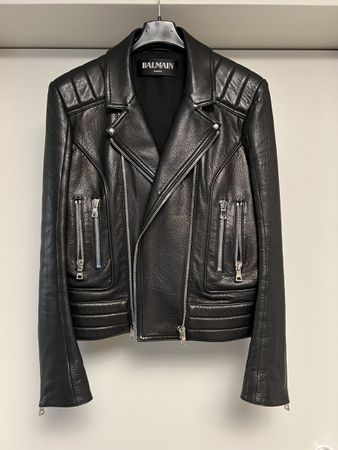 Balmain Paris Lederjacke, Schwarz, Gr. FR 40, NEUWERTIG