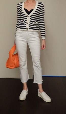 ZARA weisse Kick-Flare-Jeans Stretchdenim Gr. XS