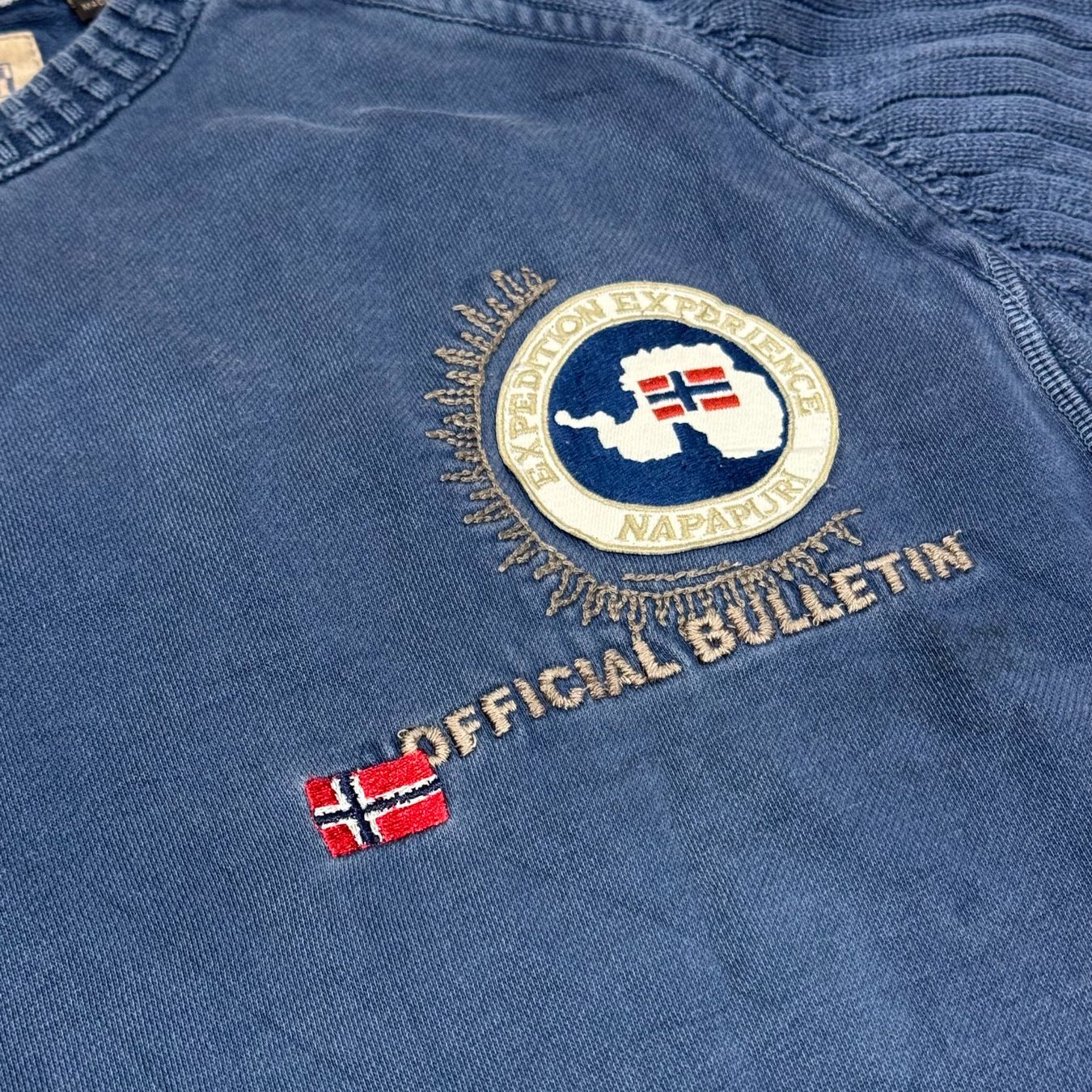 Napapijri Maglioni & Felpe: Napapijri official bulletin blue sweatshirt pullover techwea – Usato da St. Gallen venduto da sourced_limited 1