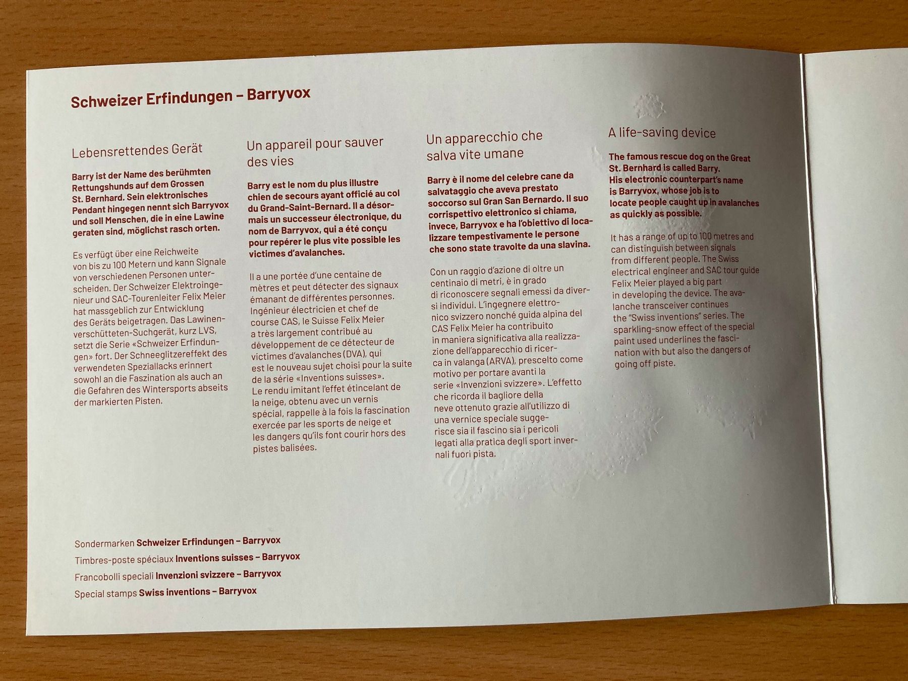 Tutti i francobolli: Sammelfolder mit Barryvox Briefmarke – Nuovo (secondo la descrizione) da Lütisburg venduto da wiesenpippau 2