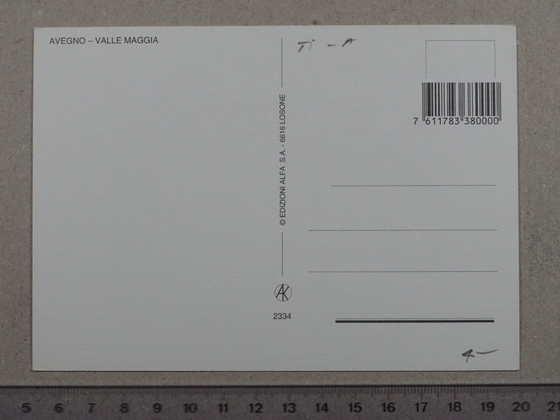 Cartoline postali: Avegno, Valle Maggia – Usato da Lenzburg venduto da fh1 1