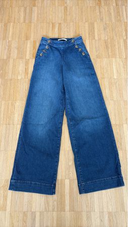 Damen Jeans Culottes mit Knöpfen Grösse 38 Top Zustand