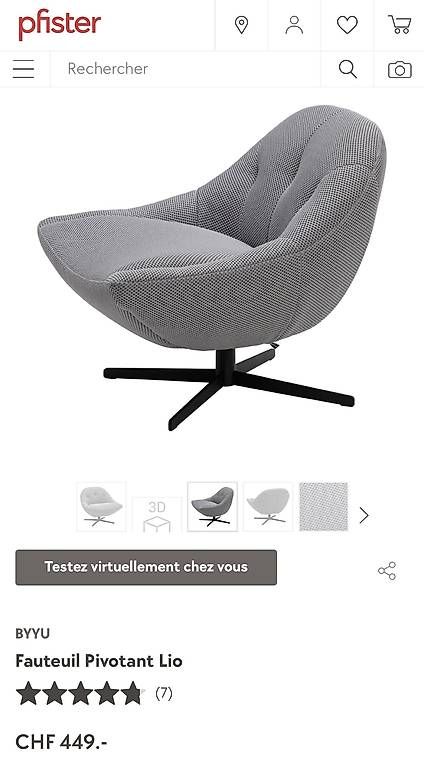 Sessel: Fauteuil pivotant  – Gebraucht aus Estavayer-le-Lac von tob_q2rt 1
