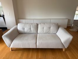 Sofa 2-Sitzer, hellgrau Stoff, guter Zustand