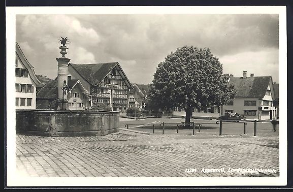 Cartoline postali: Appenzell, Landsgemeindeplatz mit Gastho – Usato da Berlin venduto da bartko-reher