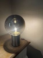 Lampe globe miroir socle laiton + lampe champignon abat-jour