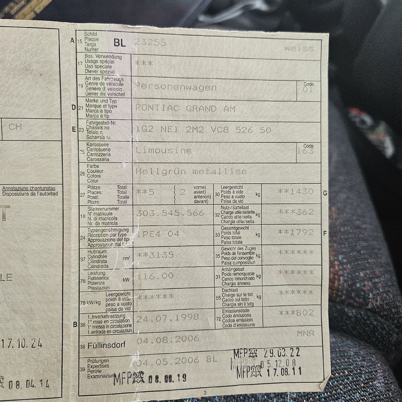 Pontiac Autos: Pontiac Grand AM – Gebraucht aus Niederdorf von LeptonAG 8