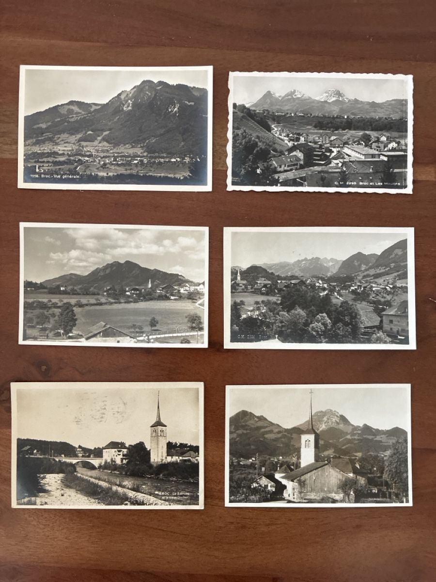 Cartoline postali: 6 Ansichtskarten Schweiz von Broc FR – Usato da Oftringen venduto da Cla.vD.74