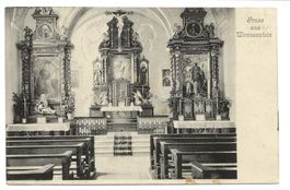 Gruss aus Kloster Wonnenstein (AI) Inneres der Kirche Altar