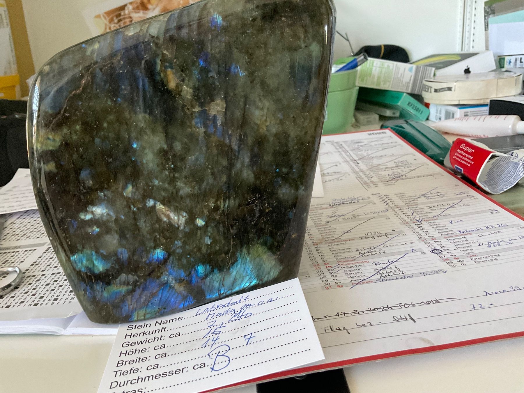 Minerali & Pietre curative: Labradorit beste QQualität – Nuovo (secondo la descrizione) da Gibswil venduto da MineralienJRS