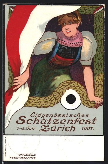 Cartoline postali: Zürich, Eidgenössisches Schützenfest  – Usato da Berlin venduto da bartko-reher