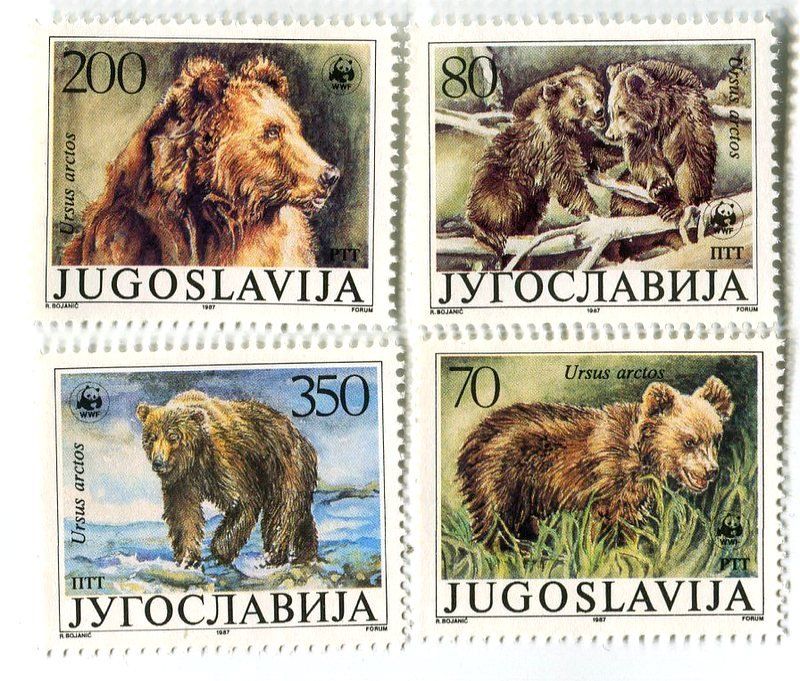 Tous les timbres: Briefmarken "Braunbär". Jugoslawien – Neuf avec emballage d'origine à Basel par Butsch5