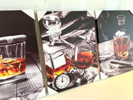 Dekorative Wandbild Trilogie Cognac Club