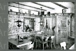 AK sw Flims- Waldhaus GR Bündnerstübli Waldeck ≈ 1956
