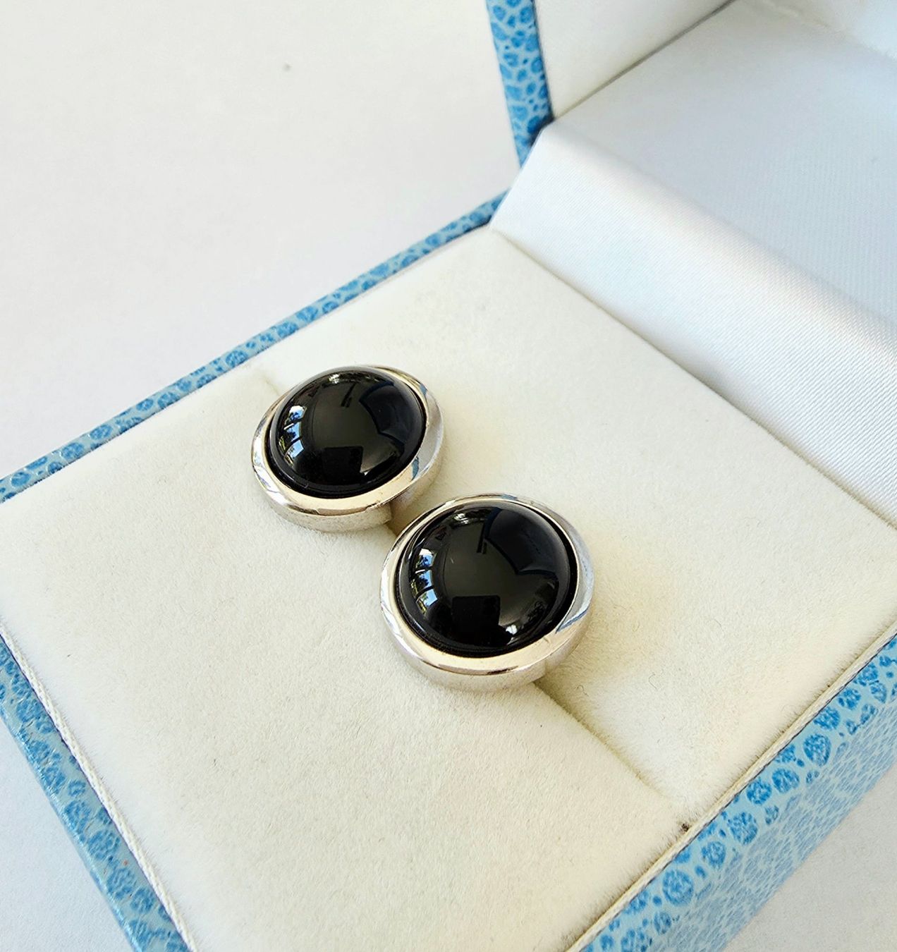 Orecchini pendenti & Orecchini a lobo: Silber 925 Ohrringe mit Cabochon Onyx - Neu – Nuovo e nell'imballaggio originale da Uetikon am See venduto da Coralreef 2