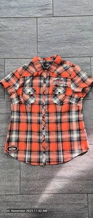 Harley Davidson Hemd, Grösse L, Top Zustand, Orange!