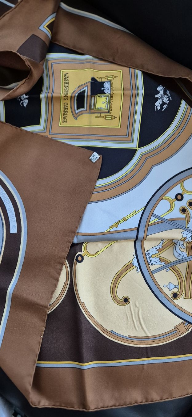 Hermès Foulards, Tücher & Schals: Foulard  Hermès Washington's Carriage – Neu (gemäss Beschreibung) aus st Gingolph von Fast-fashion 4