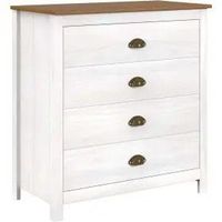 Commode MUTONI Espira blanc en pin et top bois, neuf