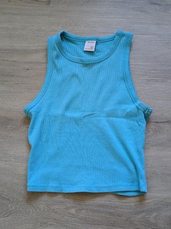 Top bleu turquoise Bershka, S