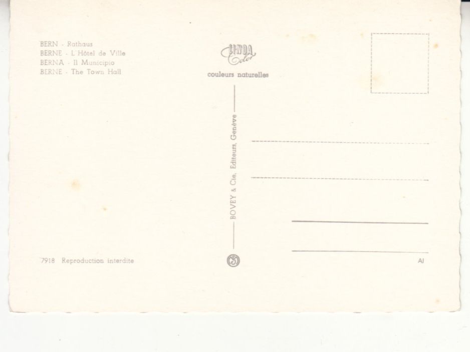 Cartoline postali: Bern ca. 1960 – Usato da Bürglen TG venduto da StampGraf 1