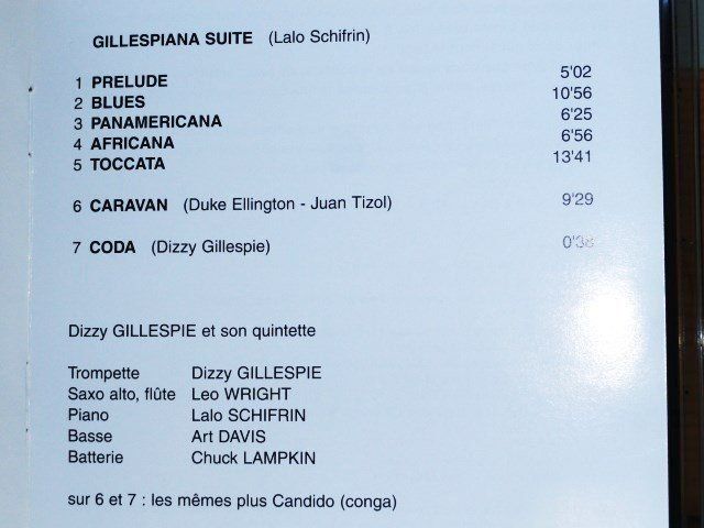 CD: Live - Dizzy Gillespie, Leo Wright, Lalo Schifrin, Art Davis – Usato da Unterbäch venduto da rubicon2012 3