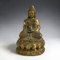 Alte Guan Yin Bronze Figur 29cm China Skulptur Weisheit