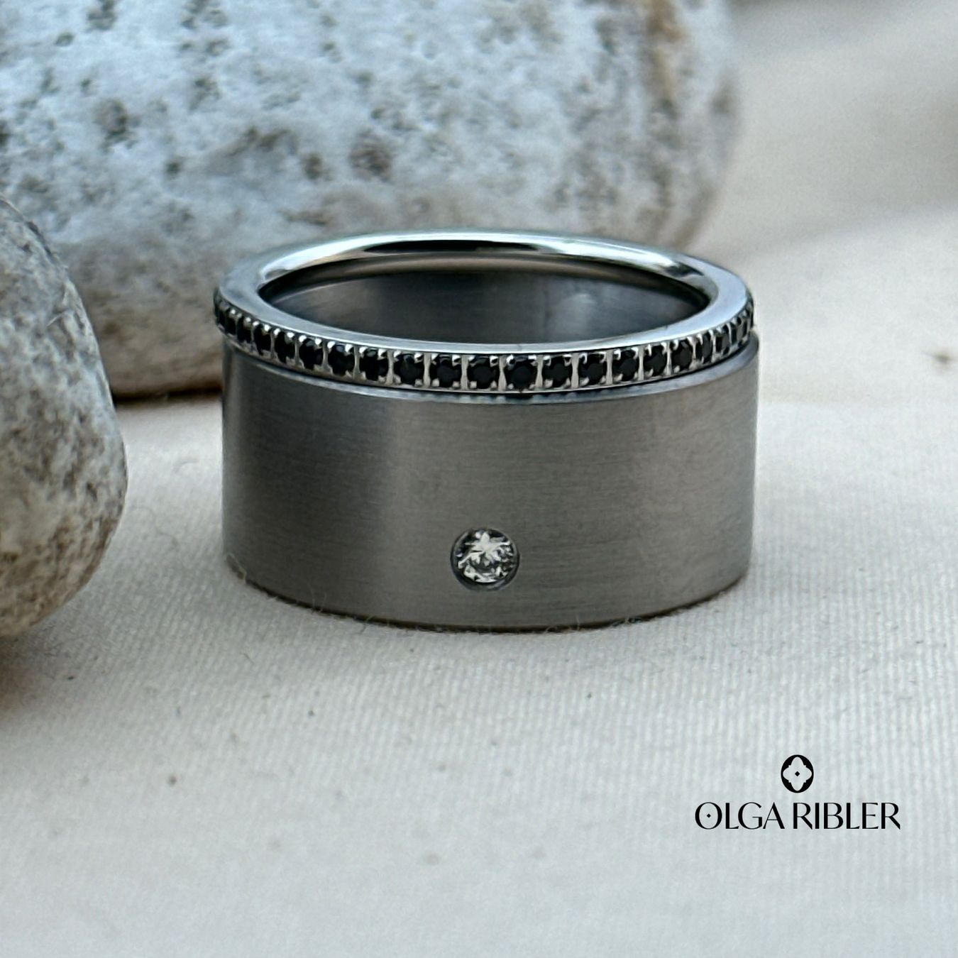 Olga Ribler Bagues: Edelstahl  Set aus 2 Ringen Grösse 58 – Neuf (Voir description) à Luzern par Schmuckoutlet 6
