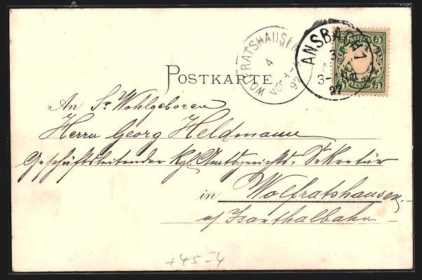 Cartoline postali: Litho Ansbach, X. Bayer. Turnfest 1897,  – Usato da Berlin venduto da bartko-reher 1